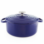 Chantal 3 Qt Round Cast Iron Dutch Oven, Cobalt Blue