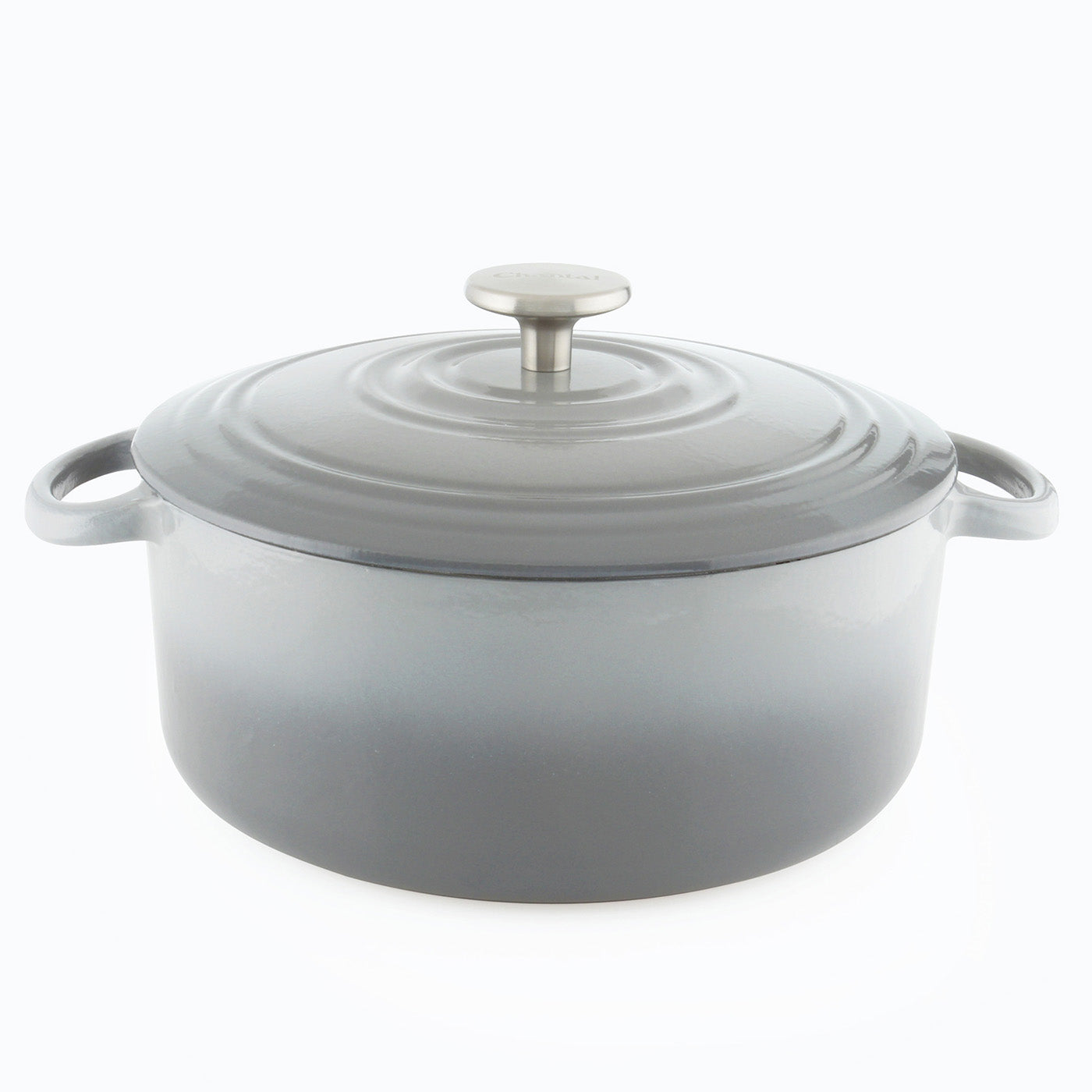 Chantal 3 Qt Round Cast Iron Dutch Oven, Fade Gray