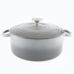 Chantal 3 Qt Round Cast Iron Dutch Oven, Fade Gray