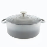 Chantal 3 Qt Round Cast Iron Dutch Oven, Fade Gray