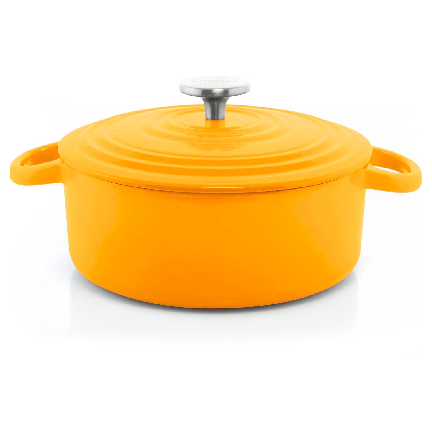 Chantal 3 Qt Round Cast Iron Dutch Oven, Marigold