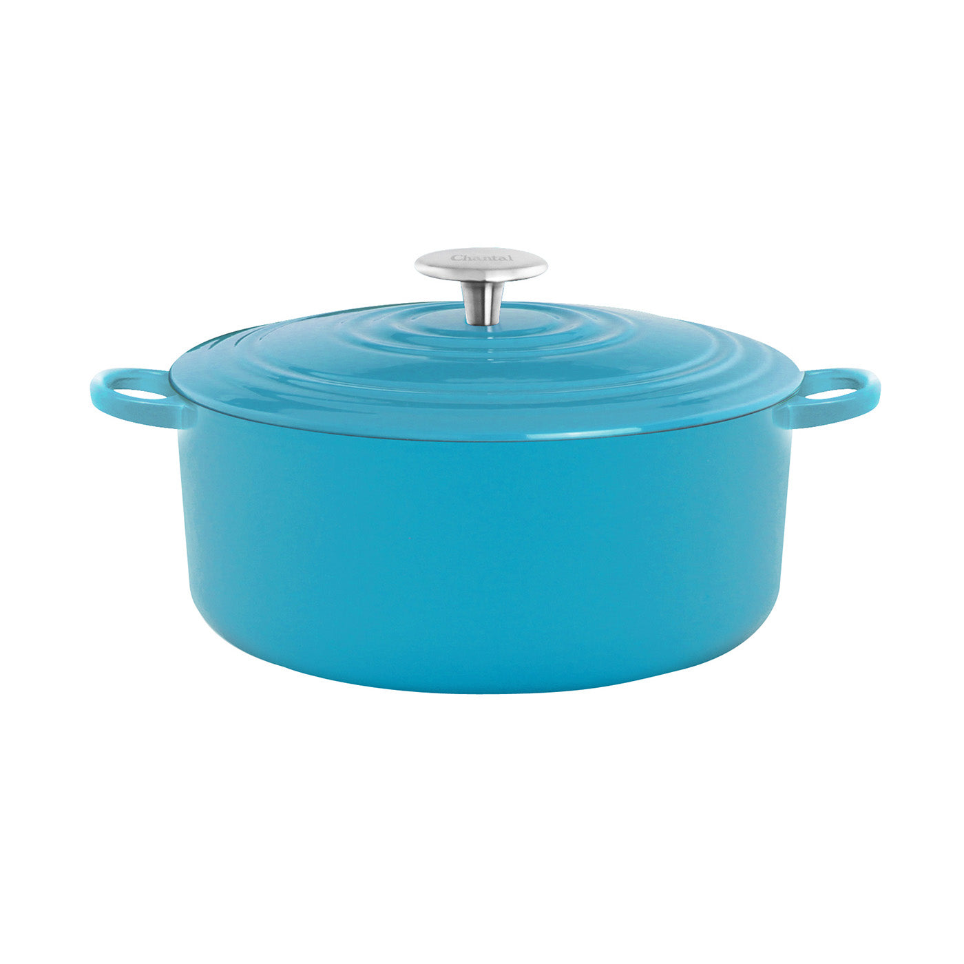 Chantal 5.6 Qt Round Cast Iron Dutch Oven, Sea Blue