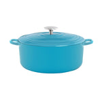 Chantal 5.6 Qt Round Cast Iron Dutch Oven, Sea Blue