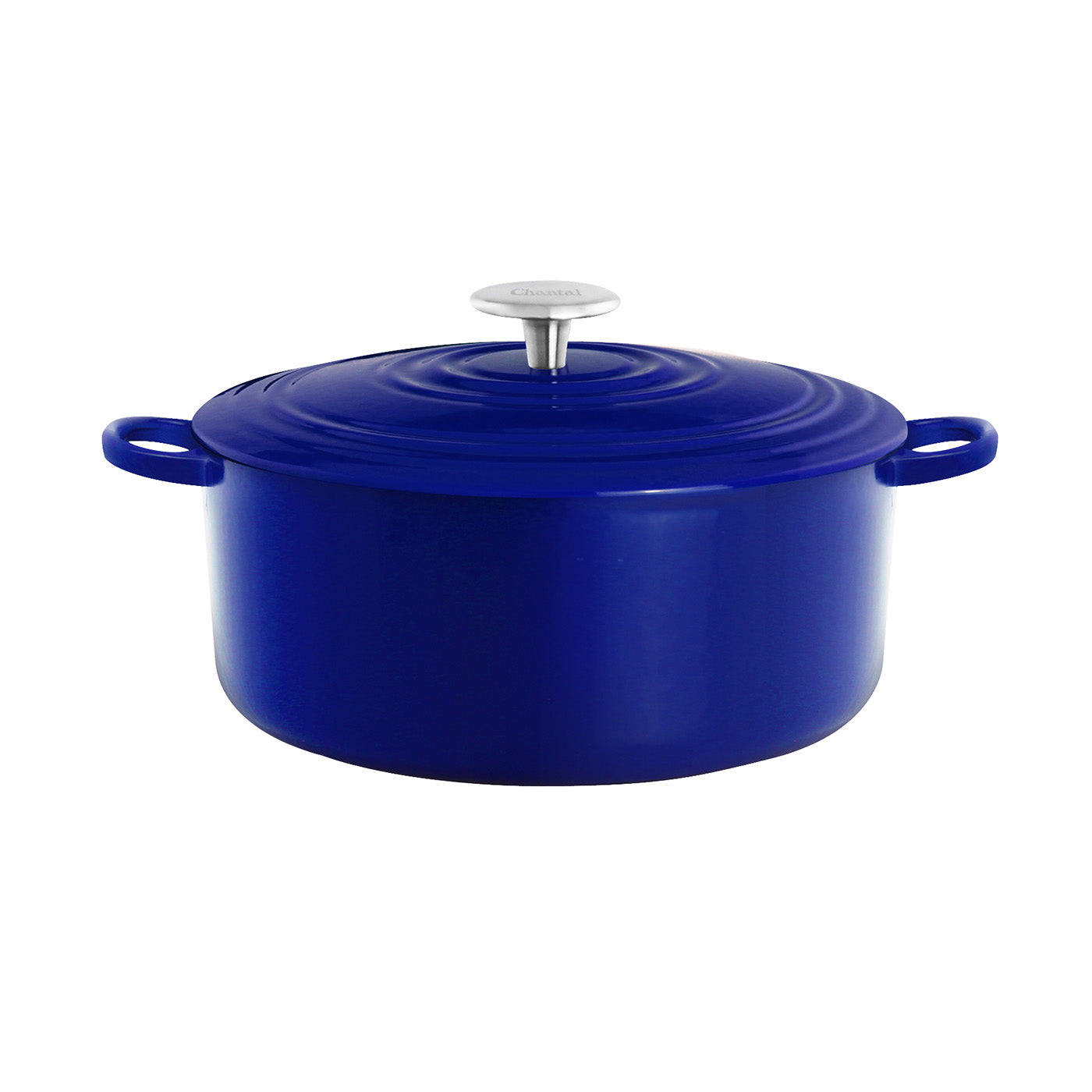 Chantal 5.6 Qt Round Cast Iron Dutch Oven, Cobalt Blue