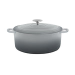 Chantal 5.6 Qt Round Cast Iron Dutch Oven, Fade Grey