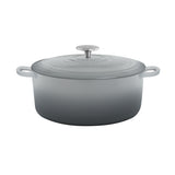 Chantal 5.6 Qt Round Cast Iron Dutch Oven, Fade Grey
