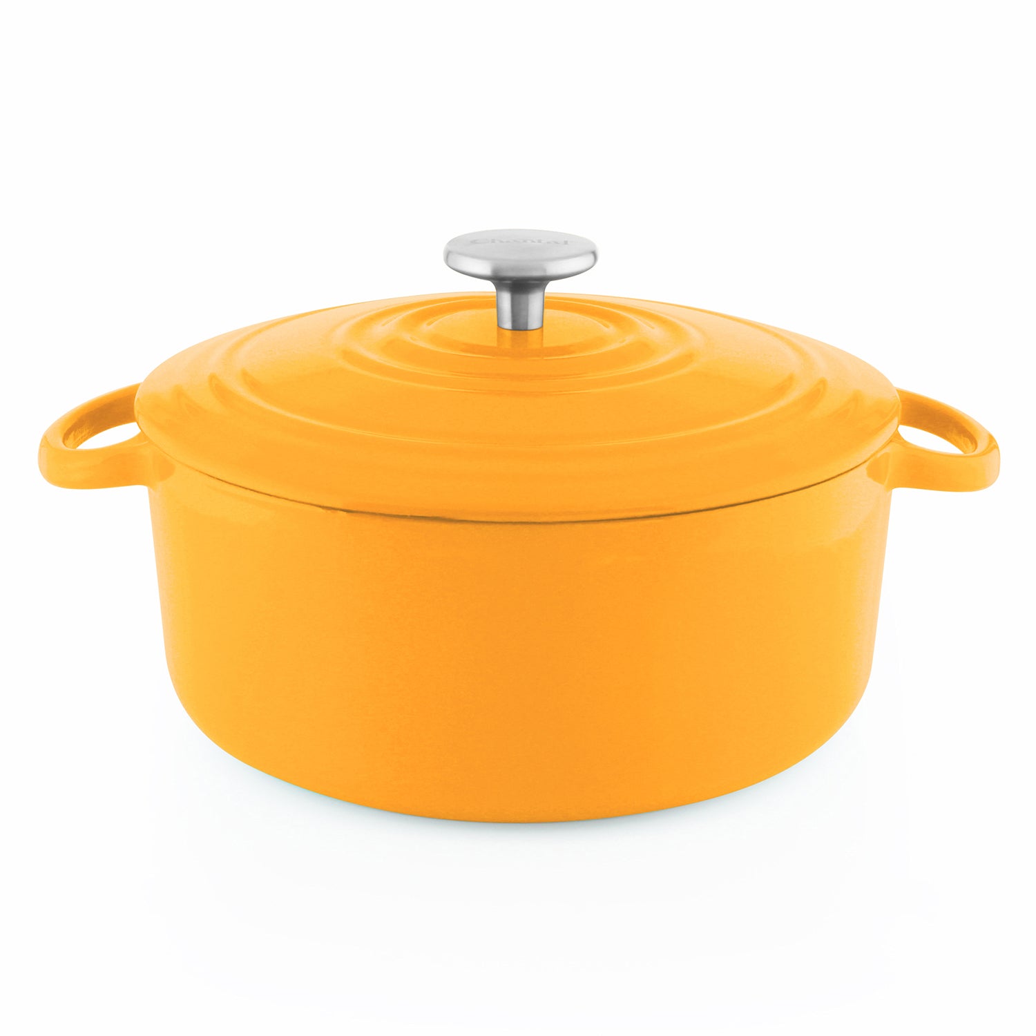Chantal 7 Qt Round Cast Iron Dutch Oven, Marigold