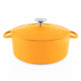 Chantal 7 Qt Round Cast Iron Dutch Oven, Marigold