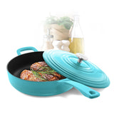 Chantal 5 qt. Round Cast-Iron Saute Skillet w/ Lid