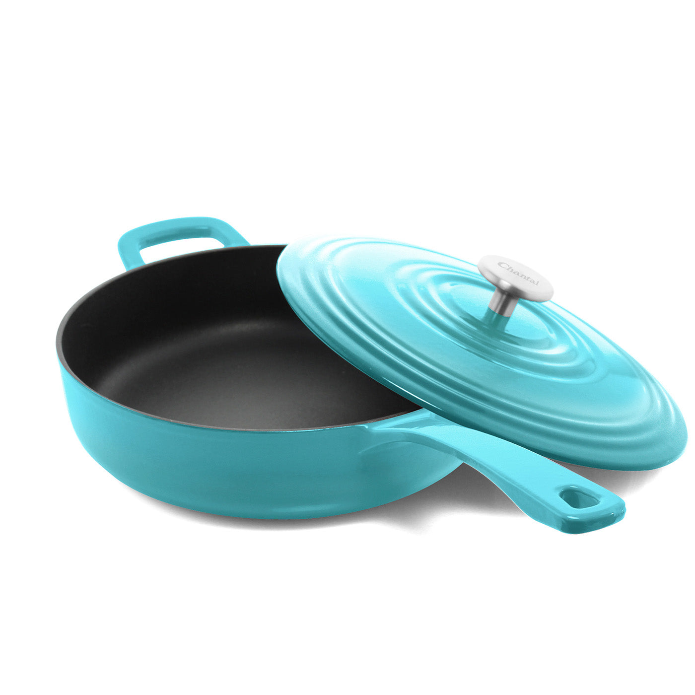 Chantal 5 qt. Round Cast-Iron Saute Skillet w/ Lid