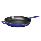 Chantal 10 inch Round Cast Iron Skillet, Cobalt Blue