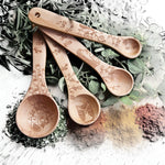 Talisman Designs Laser Etched Honey Bee Beechwood Measuring Spoons, Woodland Collection, Set of 4