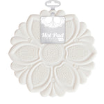 Talisman Designs Silicone Nonslip Grip Silicone Hot Pad & Trivet, Set of 1, White