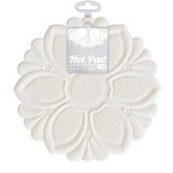 Talisman Designs Silicone Nonslip Grip Silicone Hot Pad & Trivet, Set of 1, White