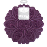 Talisman Designs Silicone Nonslip Grip Silicone Hot Pad & Trivet, Set of 1, Purple