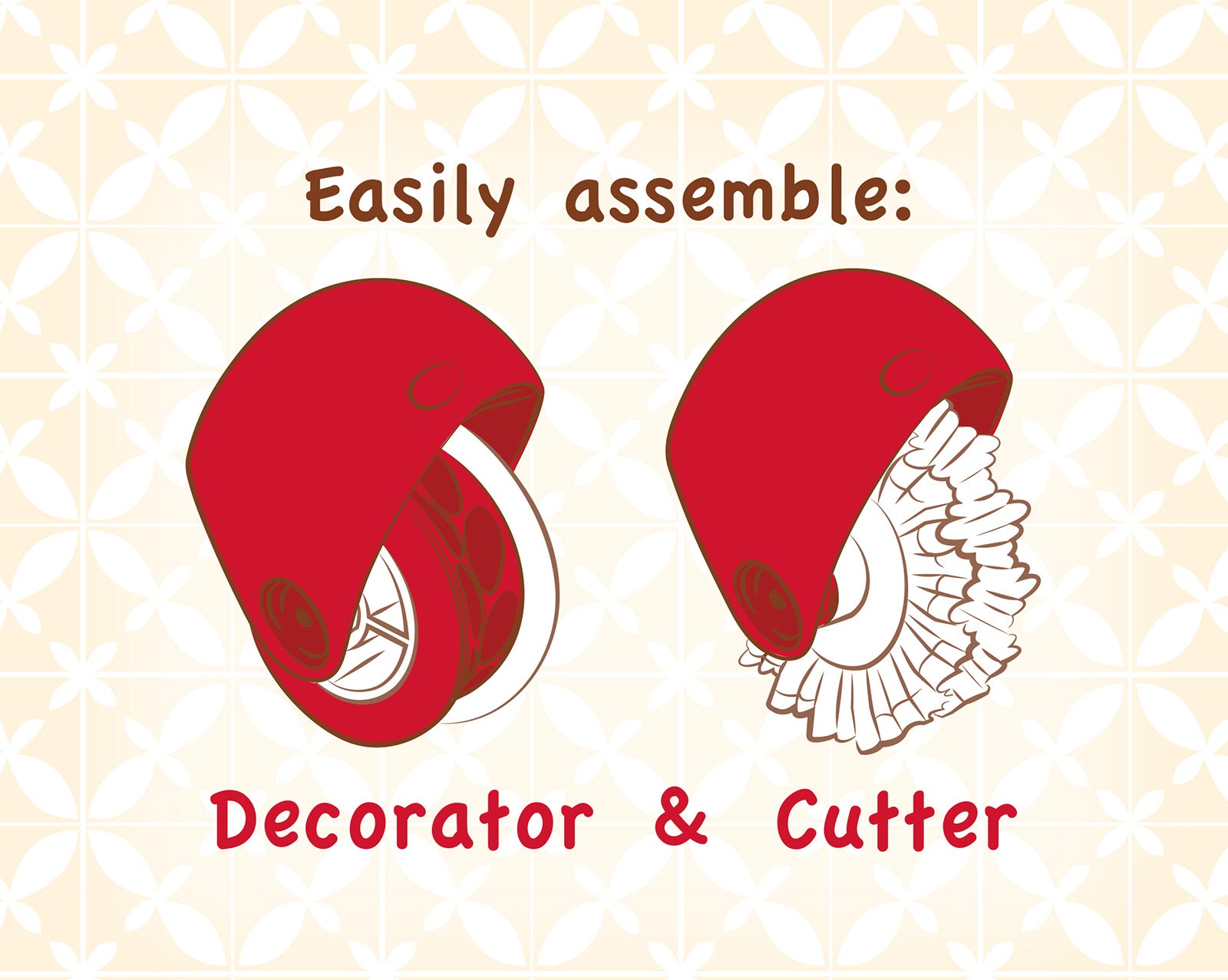 Talisman Designs Pastry Wheels Pie Crust Decorator & Cutter Set, Red