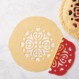 Talisman Designs Pie Top Cutter for 10 inch Pies, Hearts, Red