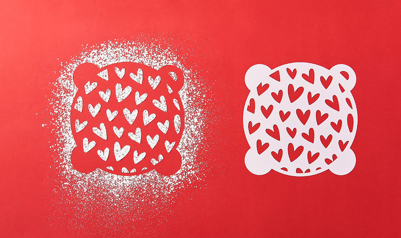Talisman Designs Multi-Use Baking Stencils, Hearts Design, Set of 4 sizes, 3.5 inch, 5 inch, 8 inch, & 10 inch, White