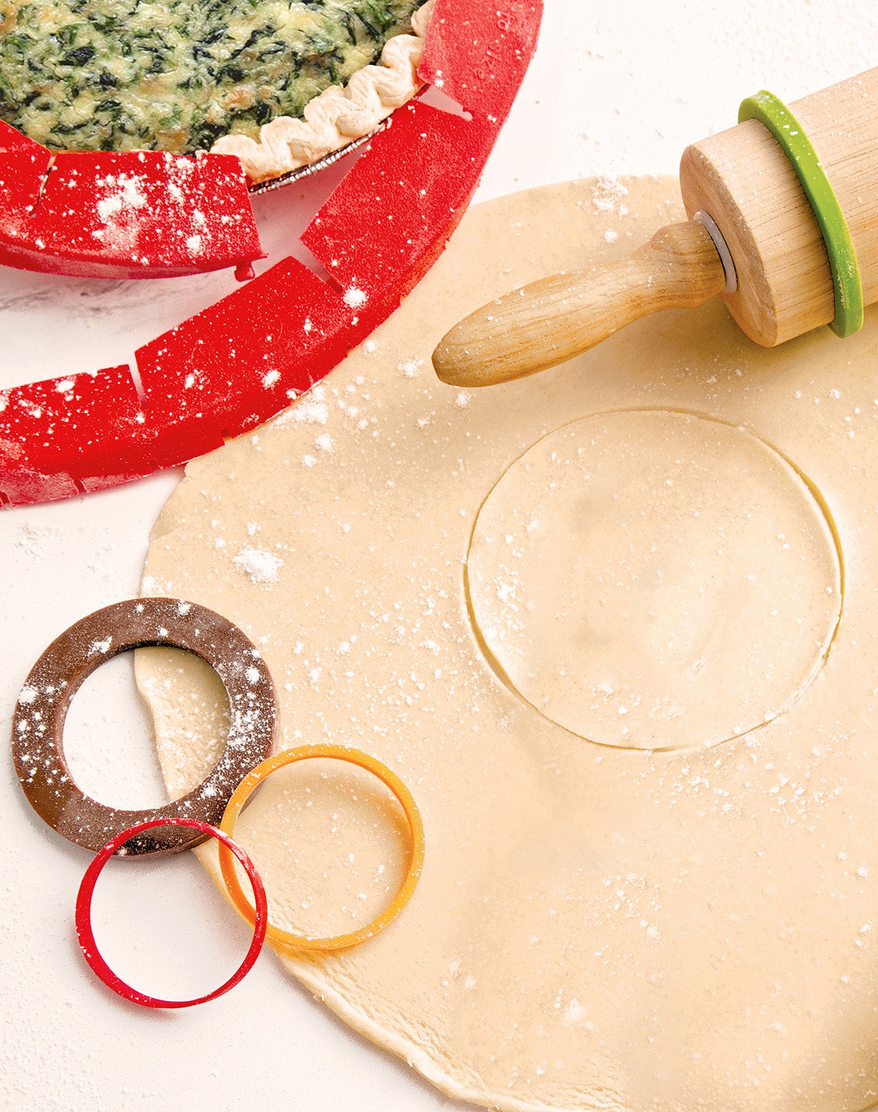 Talisman Designs Silicone Rolling Pin Bands, 8 Piece Set, Multi Color