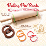 Talisman Designs Silicone Rolling Pin Bands, 8 Piece Set, Multi Color