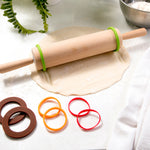 Talisman Designs Silicone Rolling Pin Bands, 8 Piece Set, Multi Color