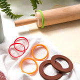 Talisman Designs Silicone Rolling Pin Bands, 8 Piece Set, Multi Color