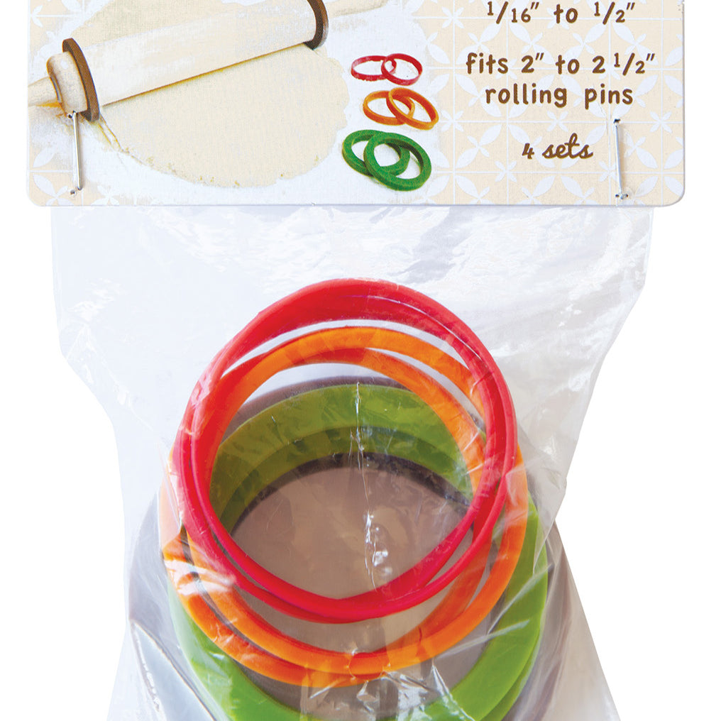 Talisman Designs Silicone Rolling Pin Bands, 8 Piece Set, Multi Color