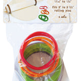 Talisman Designs Silicone Rolling Pin Bands, 8 Piece Set, Multi Color