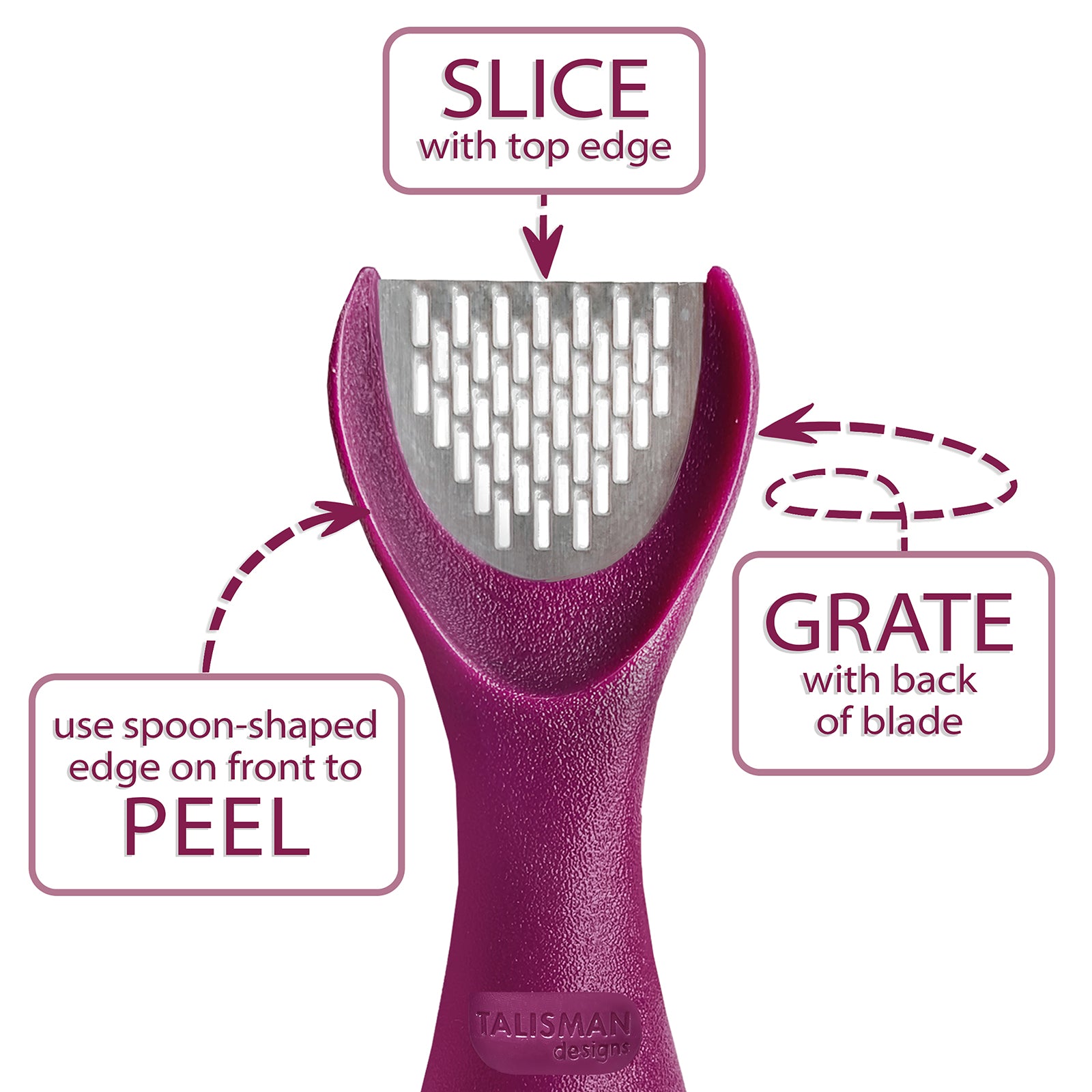 Talisman Designs Ginger Peeler & Grater, Purple