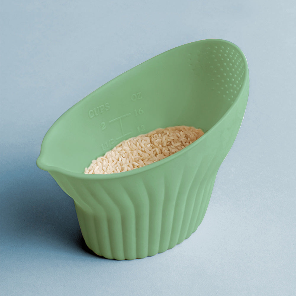 Talisman Designs 2-in-1 Measure Rinse & Strain for Grains, Fruit, and Beans, 2 Cups, Green