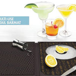 Talisman Designs Multi-Use Cocktail Bar & Drink Dispenser Mat, 9x12 inch , Black