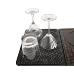 Talisman Designs Multi-Use Cocktail Bar & Drink Dispenser Mat, 9x12 inch , Black