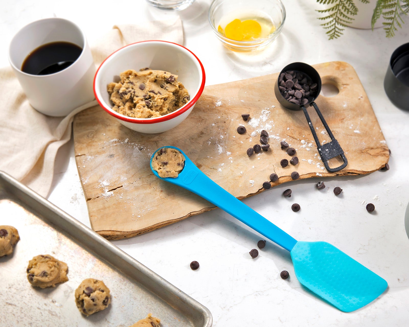 Talisman Designs 2-in-1 Cookie Scoop Spatula, Blue