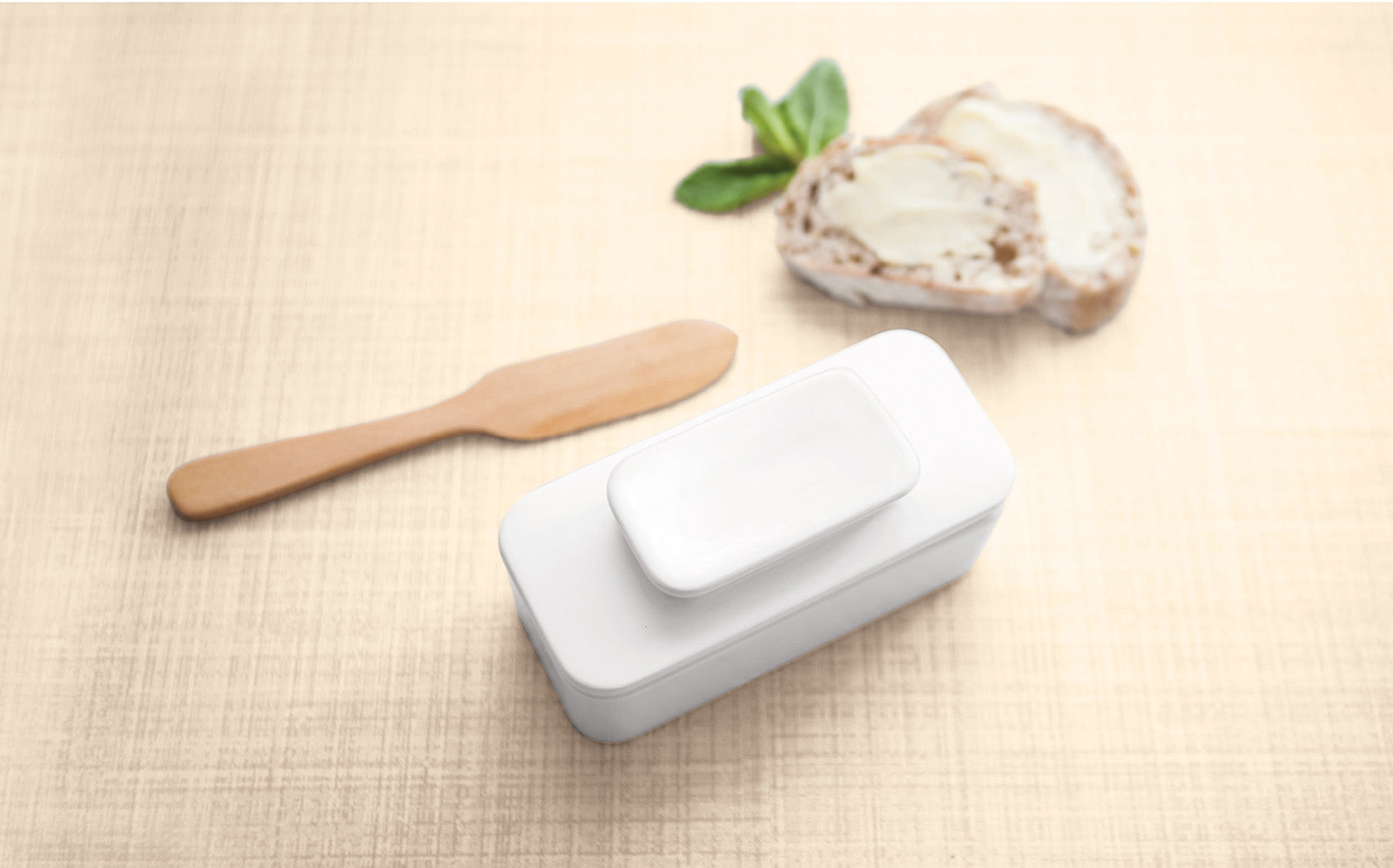 Talisman Designs Ceramic Butter Keeper, White