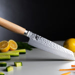 Shun Premier Blonde 6.5 Inch Master Utility Knife, VG-MAX Steel, 68-Layer Damascus, Hammered Finish, Blonde PakkaWood
