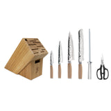 Shun Premier Blonde 7-Piece Essential Knife Block Set with Bamboo Block