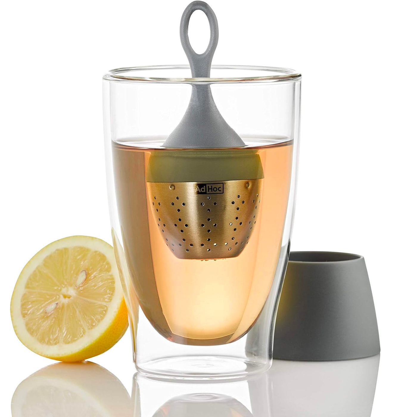 AdHoc Floatea Floating Tea Infuser with Stand, Gray