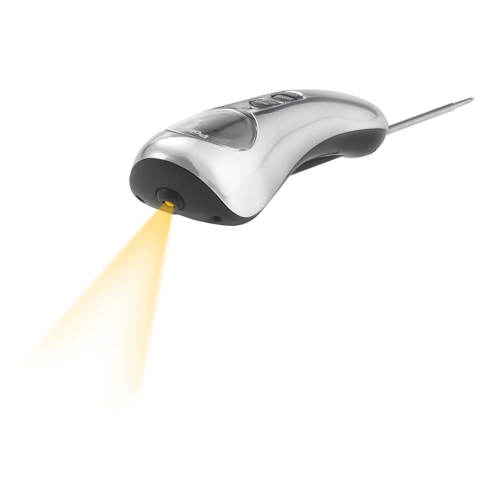 Polder Safe Serve Digital Instant Read Grill Thermometer w/10 Inch Probe, Silver