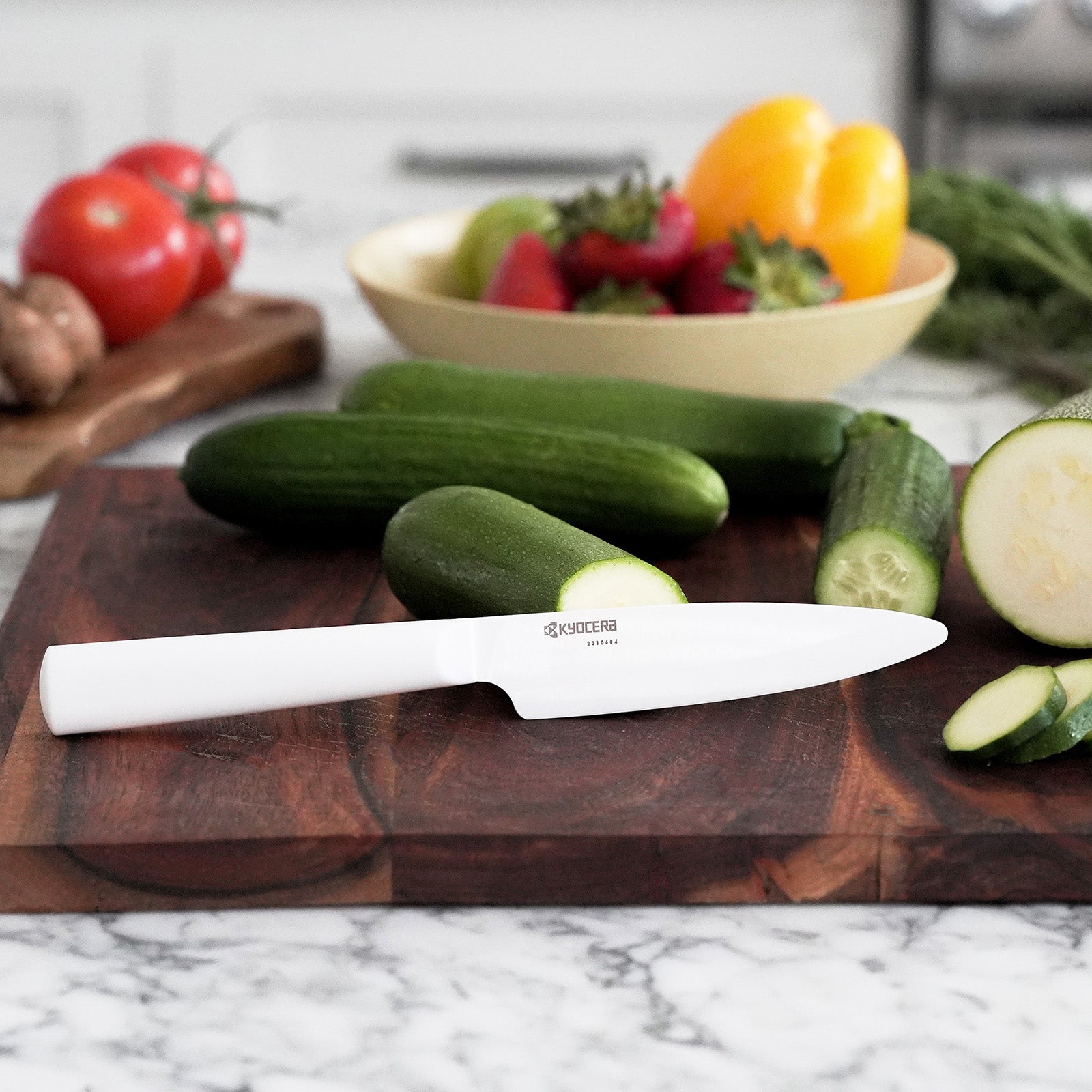 Kyocera INNOVATIONwhite® 4.5-Inch Ceramic Utility Knife, White Blade with Non-Slip White Handle