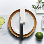 Kyocera INNOVATIONwhite® 2 Piece Ceramic Knife Set, 5.5" Santoku, 4.5" Utility Knife, Black