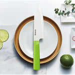 Kyocera INNOVATIONwhite® 3 Piece Ceramic Knife Set, 5.5" Santoku, 4.5" Utility, 3" Paring, Green