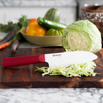 Kyocera INNOVATIONwhite® 2 Piece Ceramic Knife Set, 5.5" Santoku, 4.5" Utility Knife, Red