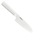 Kyocera INNOVATIONwhite® 5.5-Inch Ceramic Santoku Knife, White Blade with Non-Slip White Handle