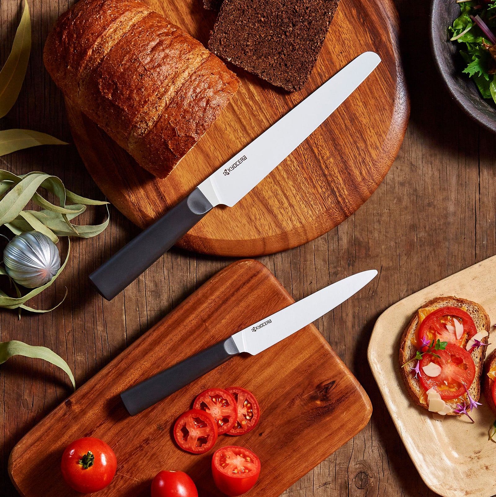 Kyocera INNOVATIONwhite® 7-Inch Ceramic Bread Knife, White Micro Serrated Blade with Non-Slip Black Handle