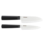 Kyocera INNOVATIONwhite® 2 Piece Ceramic Knife Set, 5.5" Santoku, 4.5" Utility Knife, Black