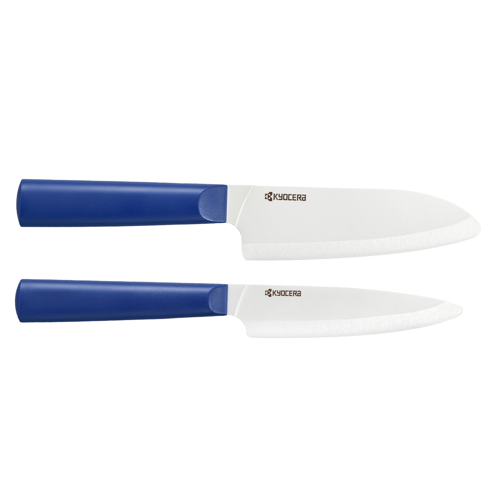 Kyocera INNOVATIONwhite® 2 Piece Ceramic Knife Set, 5.5" Santoku, 4.5" Utility Knife, Blue