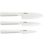 Kyocera INNOVATIONwhite® 3 Piece Ceramic Knife Set, 5.5" Santoku, 4.5" Utility, 3" Paring, White