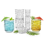 Final Touch Tiki Shot Glasses, Set of 4, Clear