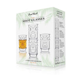 Final Touch Tiki Shot Glasses, Set of 4, Clear