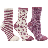 Aromasoles Essential Oil Infused Warm Cozy Slipper Socks, 3 Pack, Rose